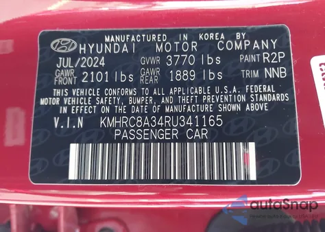 2024 Hyundai Venue Limited z USA, uszkodzony, nr VIN KMHRC8A34RU341165